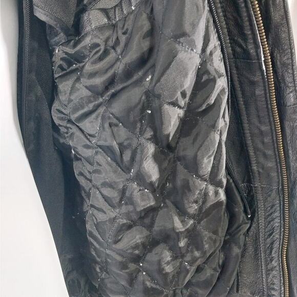 VINTAGE OSCAR PIEL! HOT BLACK GENUINE LEATHER, AMERICA BIKER/MOTO JACKET! SZ L - Picture 9 of 11